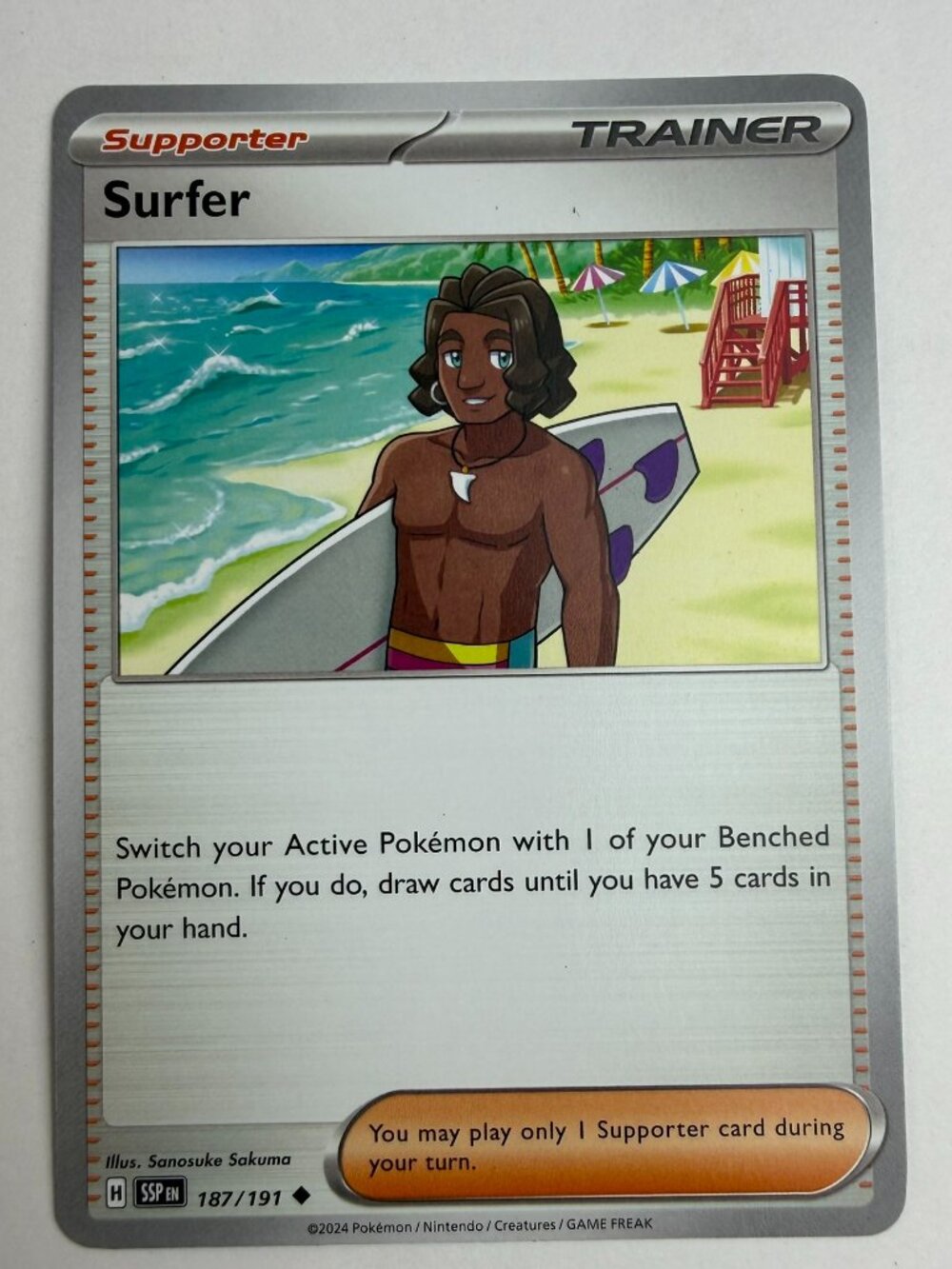 Surfer 187/191 Uncommon Surging Sparks Pokemon Near Mint